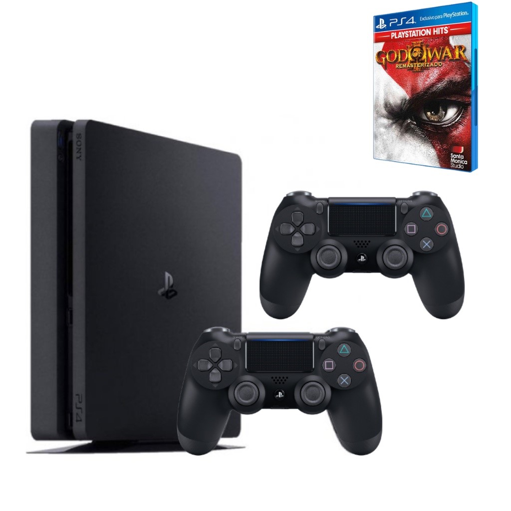 PlayStation 4 Slim PS4 Semi Novo 500GB/1TB com 1 ou 2 Controles + Jogo Brinde